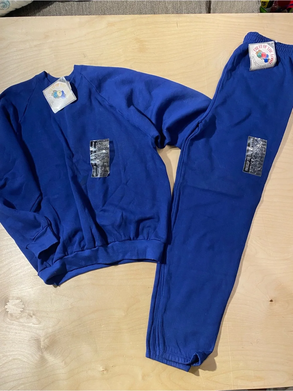 Fruit of the Loom Royal Blue Sweatpants & Top Set Large (SX)